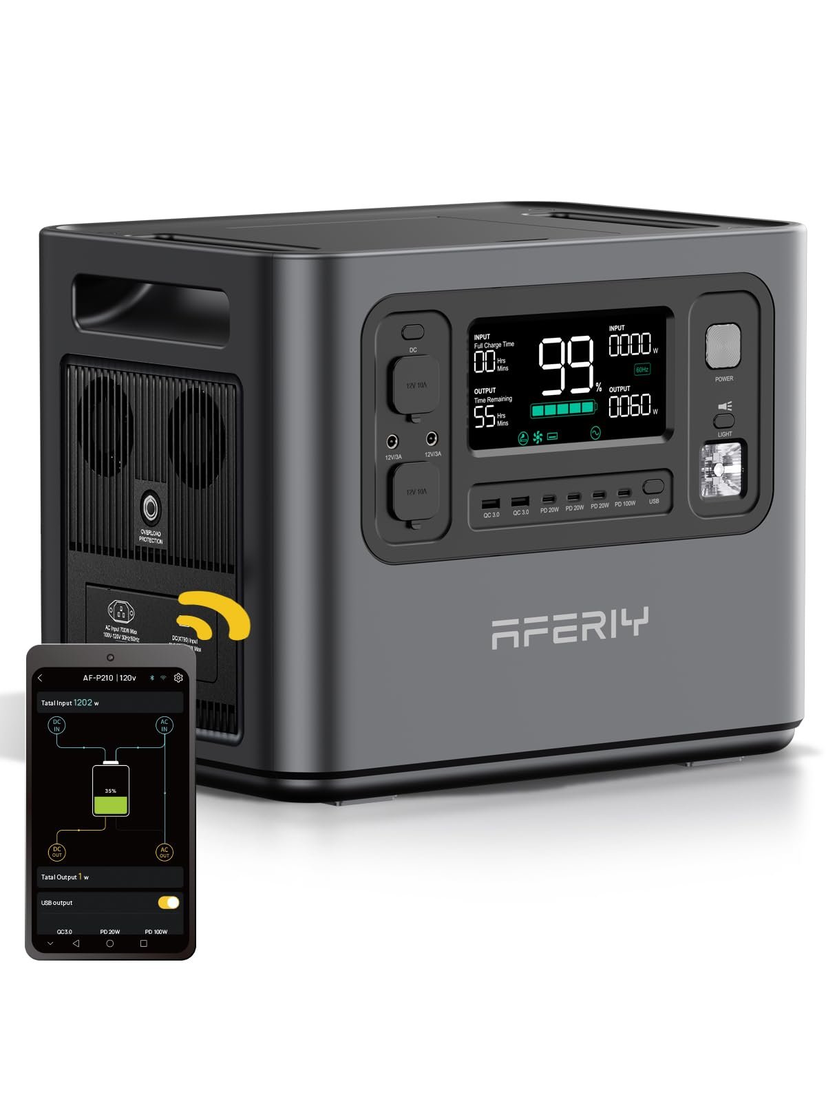 AFERIY P210 Portable Power Station – 2048Wh, 2400W Output