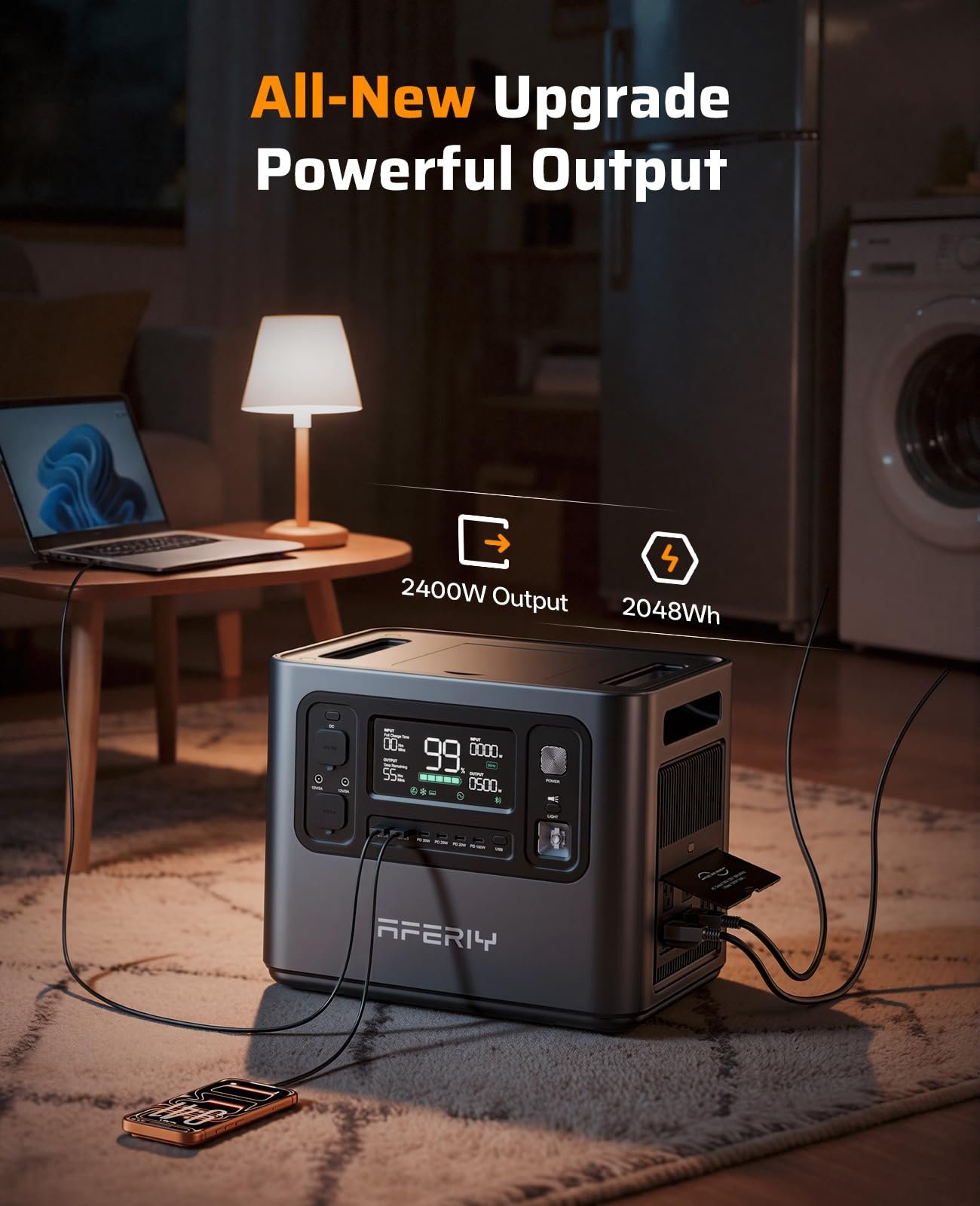 AFERIY P210 Portable Power Station – 2048Wh, 2400W Output