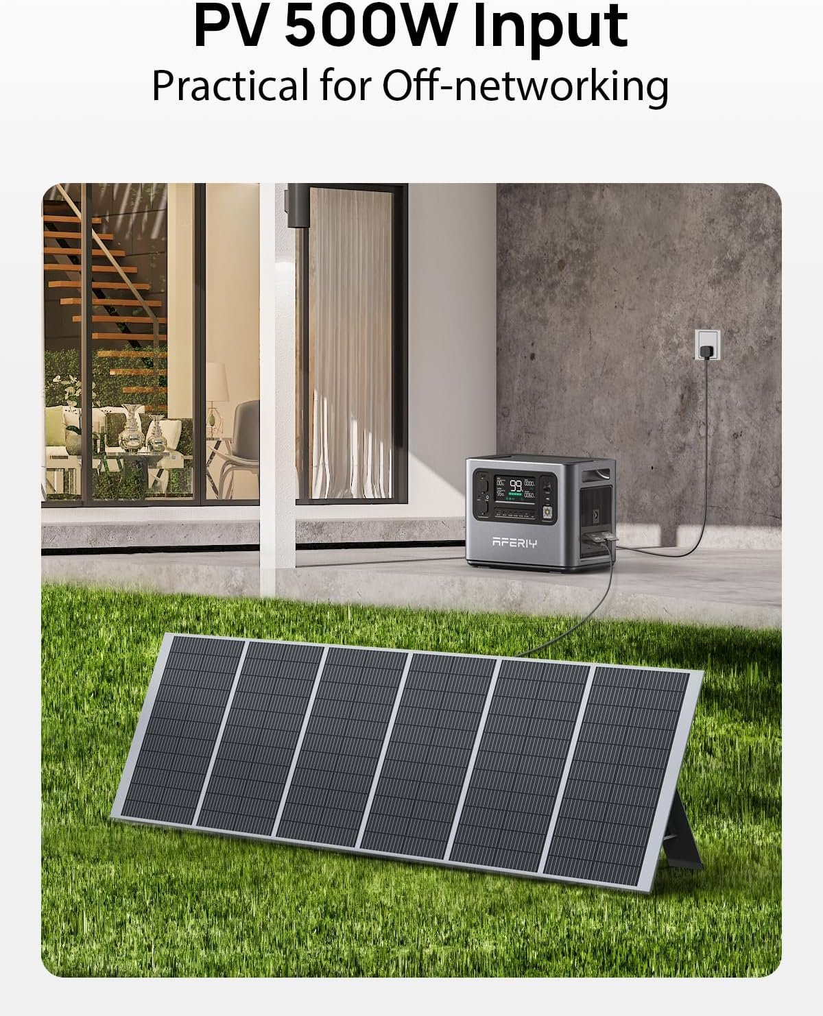 AFERIY Portable Power Station – 2048Wh, 2400W Output, LiFePO4, UPS