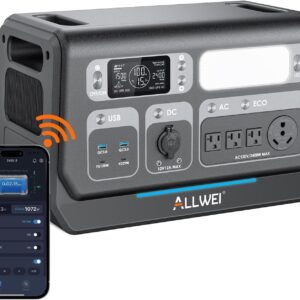 ALLWEI Portable Power Station – 2048Wh, 2400W Output, 4800W Peak, LiFePO4