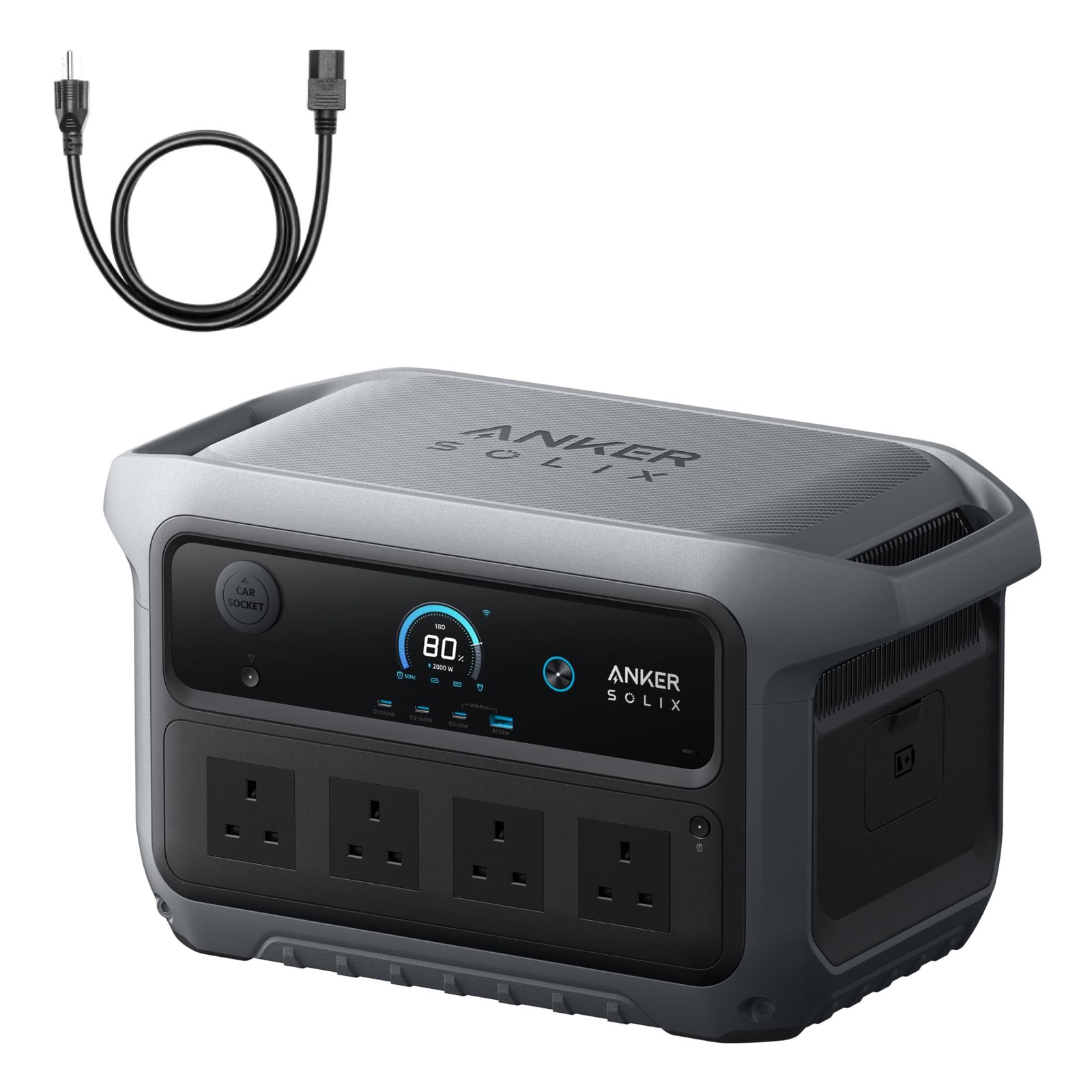 Anker SOLIX C2000 Gen 2 Portable Power Station – 2048Wh, 2400W Output