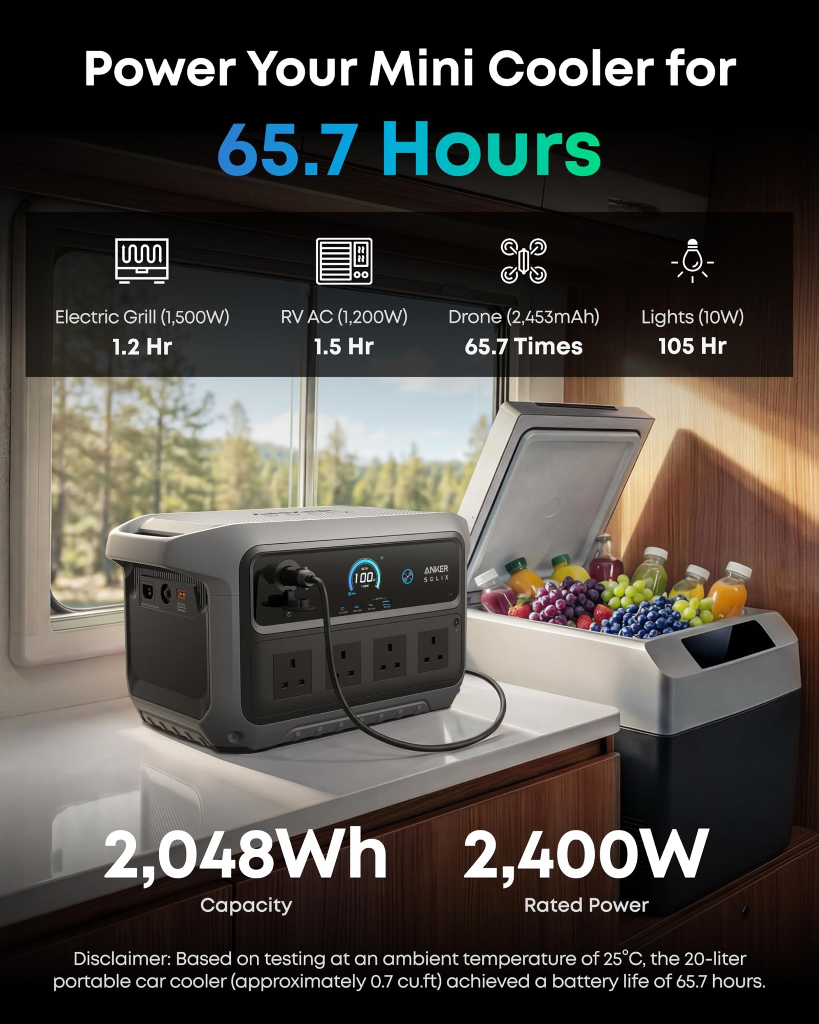 Anker SOLIX C2000 Gen 2 Portable Power Station – 2048Wh, 2400W Output