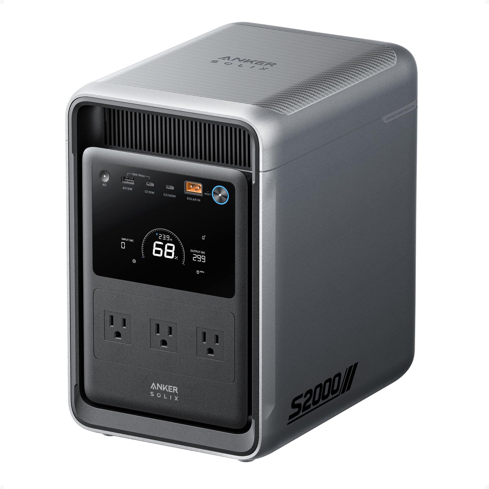 Anker SOLIX S2000 Portable Power Station – 2,010Wh, 3,000W Peak, Home Backup