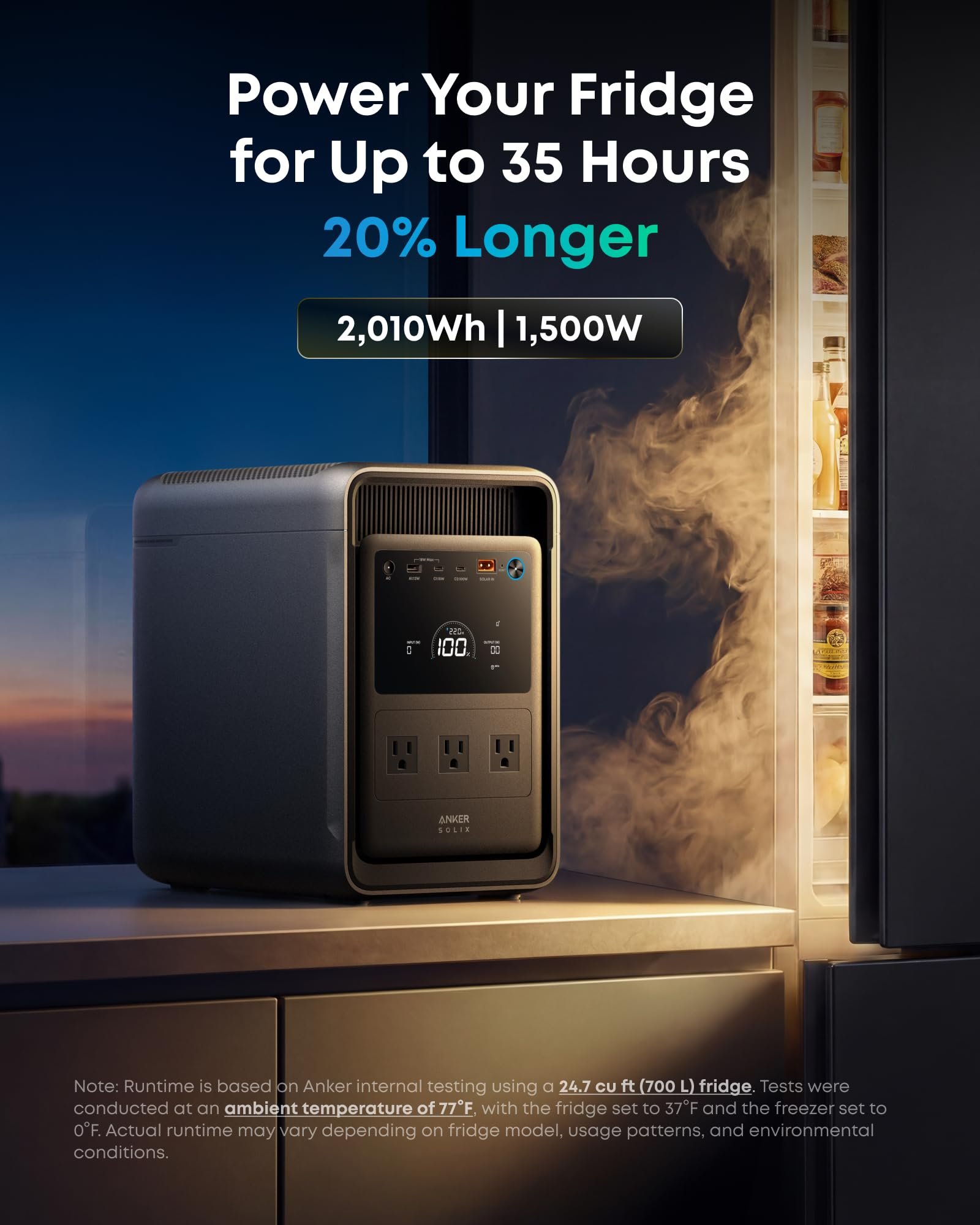 Anker SOLIX S2000 Portable Power Station – 2,010Wh, 3,000W Peak, Home Backup