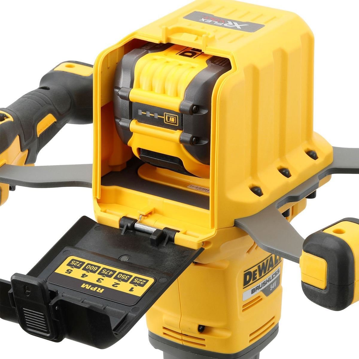 DeWalt DCD240X2 54V FlexVolt Brushless Paddle Mixer – 2 x 9.0Ah Batteries, Charger & Kit Bag