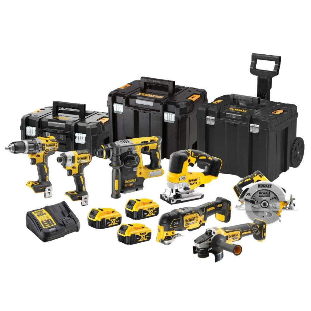DeWalt DCK755P3T 18V XR Brushless 7-Piece Cordless Power Tool Kit – 3 x 5.0Ah Batteries & Charger