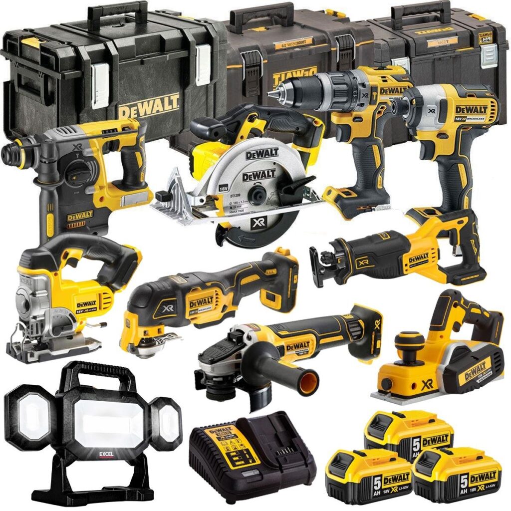 DeWalt DCKT4T10P13 18V XR 10-Piece Cordless Power Tool Kit – 3 x 5.0Ah Batteries & ToughSystem Box