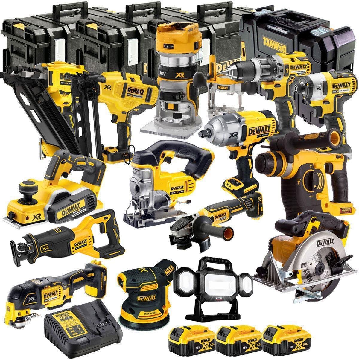 DeWalt DCKT4T15B4 18V XR 15-Piece Cordless Power Tool Kit – 3 x 5.0Ah Batteries, Charger & ToughSystem Box