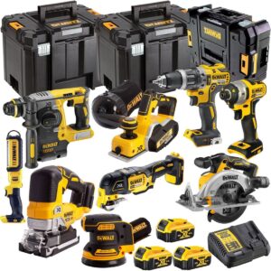 DeWalt DCKT4T9B3 18V Brushless 9-Piece Cordless Power Tool Kit – 3 x 5.0Ah Batteries, Charger & TSTAK Storage
