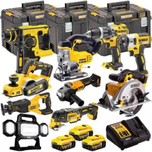 DeWalt DEWT4T10P4 18V XR 10-Piece Cordless Power Tool Kit – 3 x 5.0Ah Batteries & TSTAK Storage