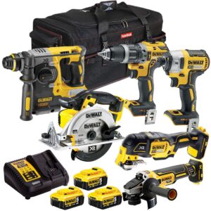 DeWalt T4TKIT-1133 18V 6-Piece Cordless Power Tool Kit – 3 x 5.0Ah Batteries & Charger