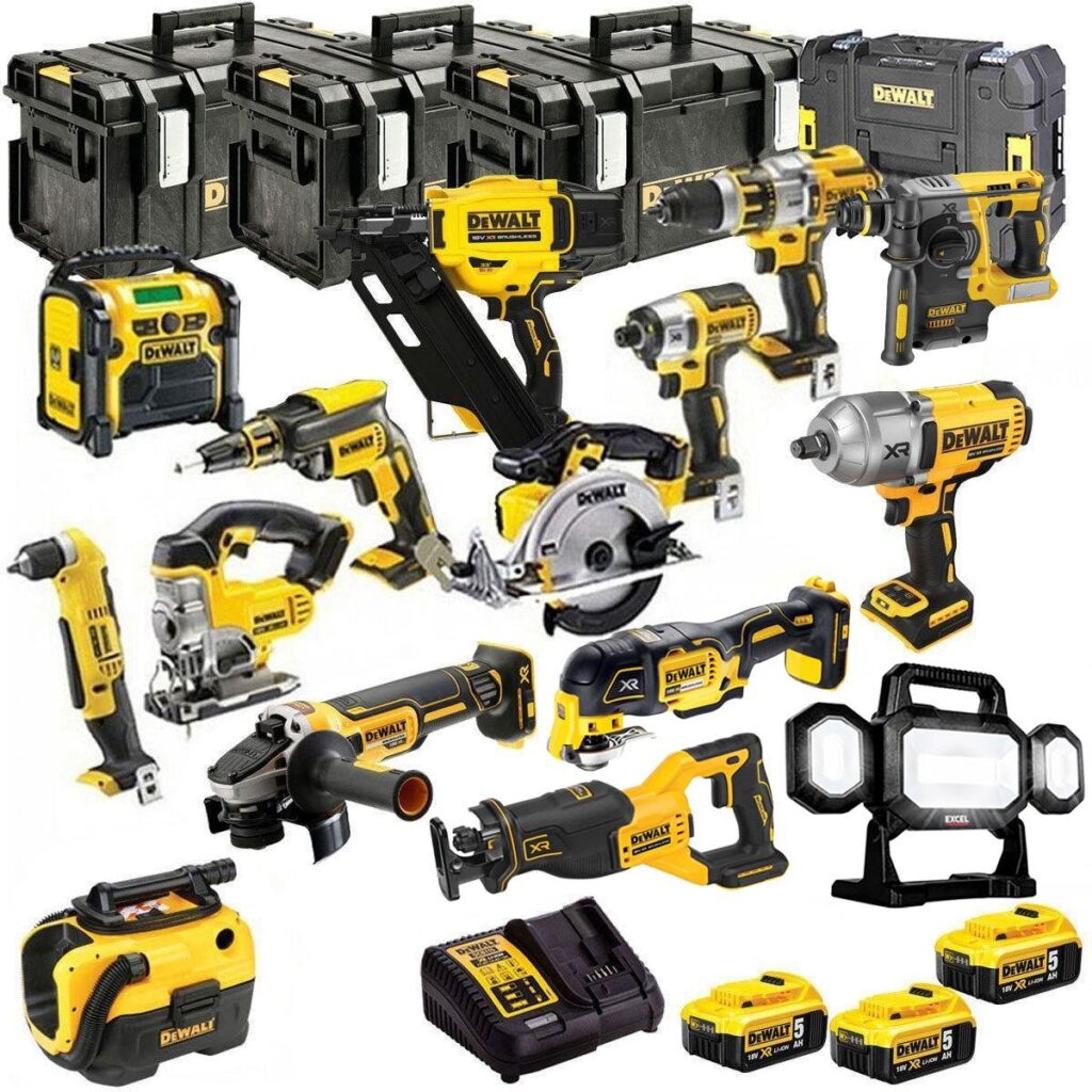 DeWalt T4TKIT-651 18V XR 15-Piece Cordless Power Tool Kit – 3 x 5.0Ah Batteries, Charger & Carry Case