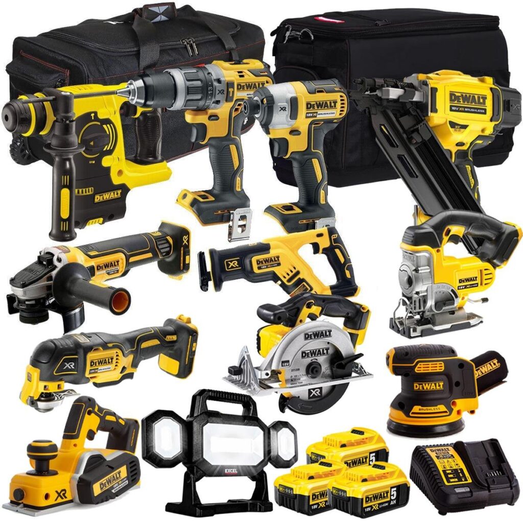 DeWalt T4TKIT-8064 18V 12-Piece Cordless Power Tool Kit – 3 x 5.0Ah Batteries & Charger