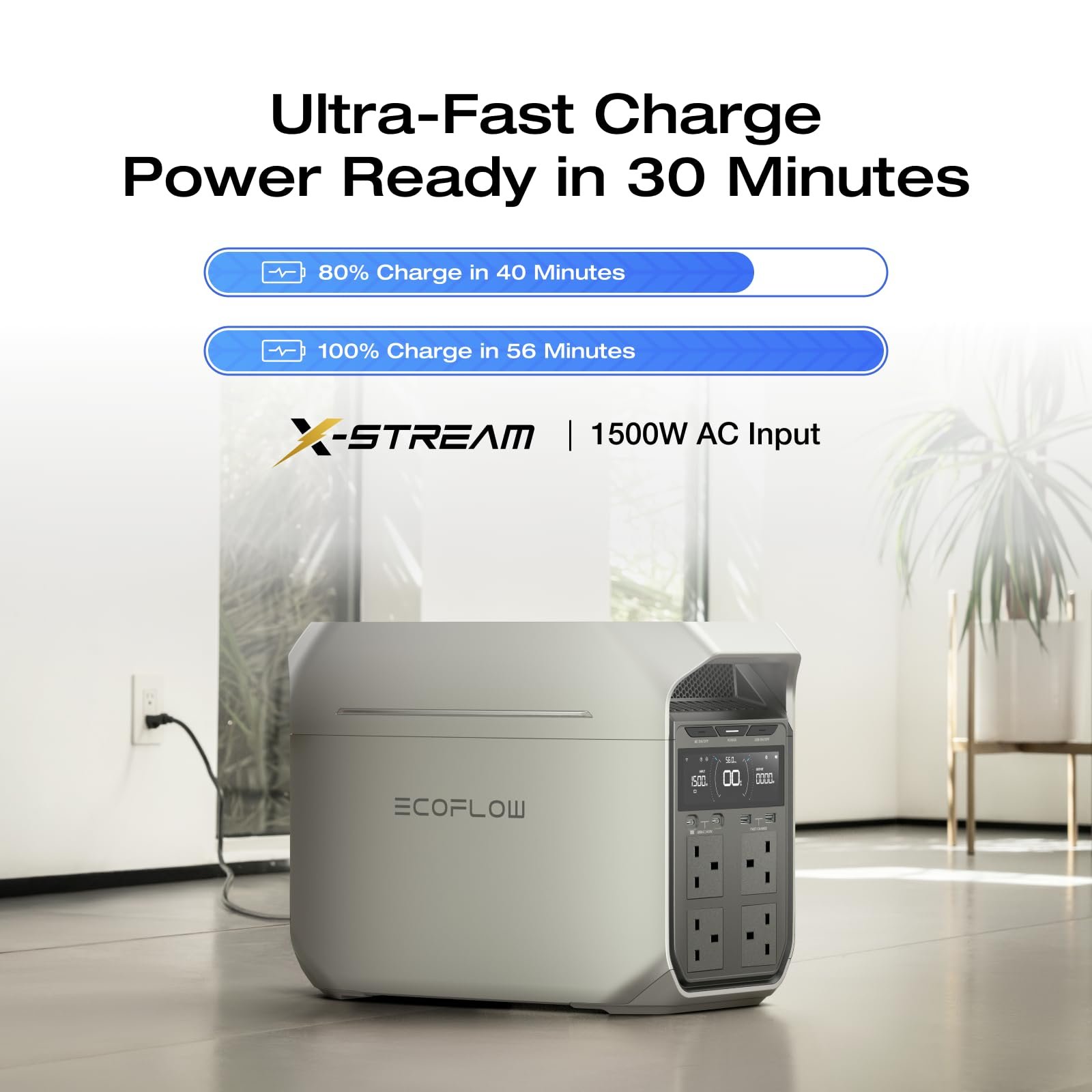 EcoFlow DELTA 3 Plus Portable Power Station – 1024Wh, 1800W Output, LiFePO4