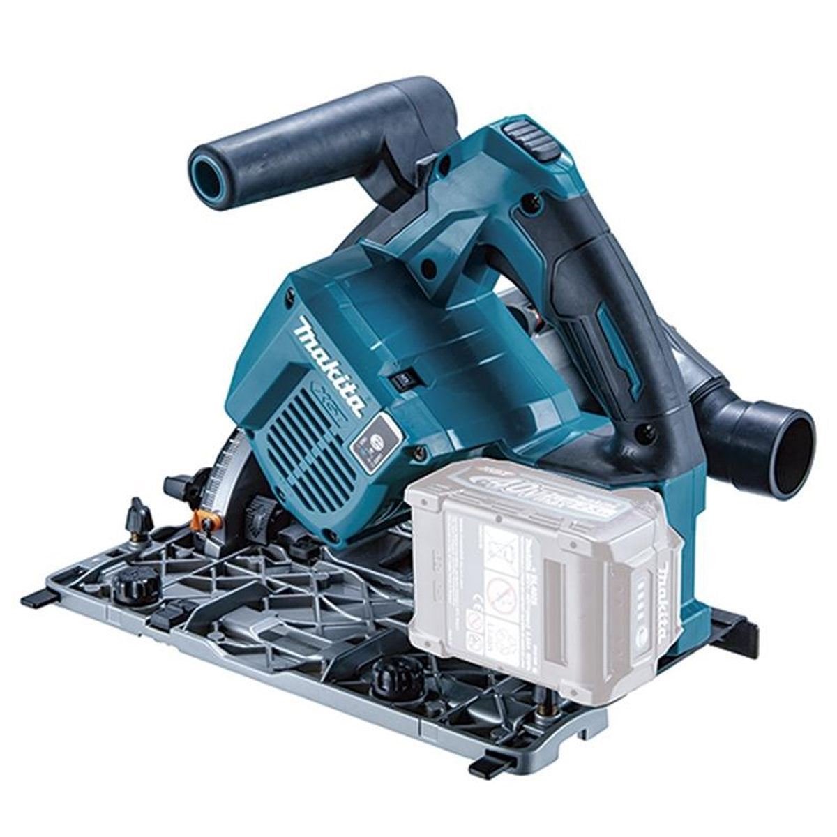 Makita SP001GZ03KIT4 40V Brushless Plunge Saw – 1 x 4.0Ah Battery, Charger, 2 x Guide Rails & Clamps