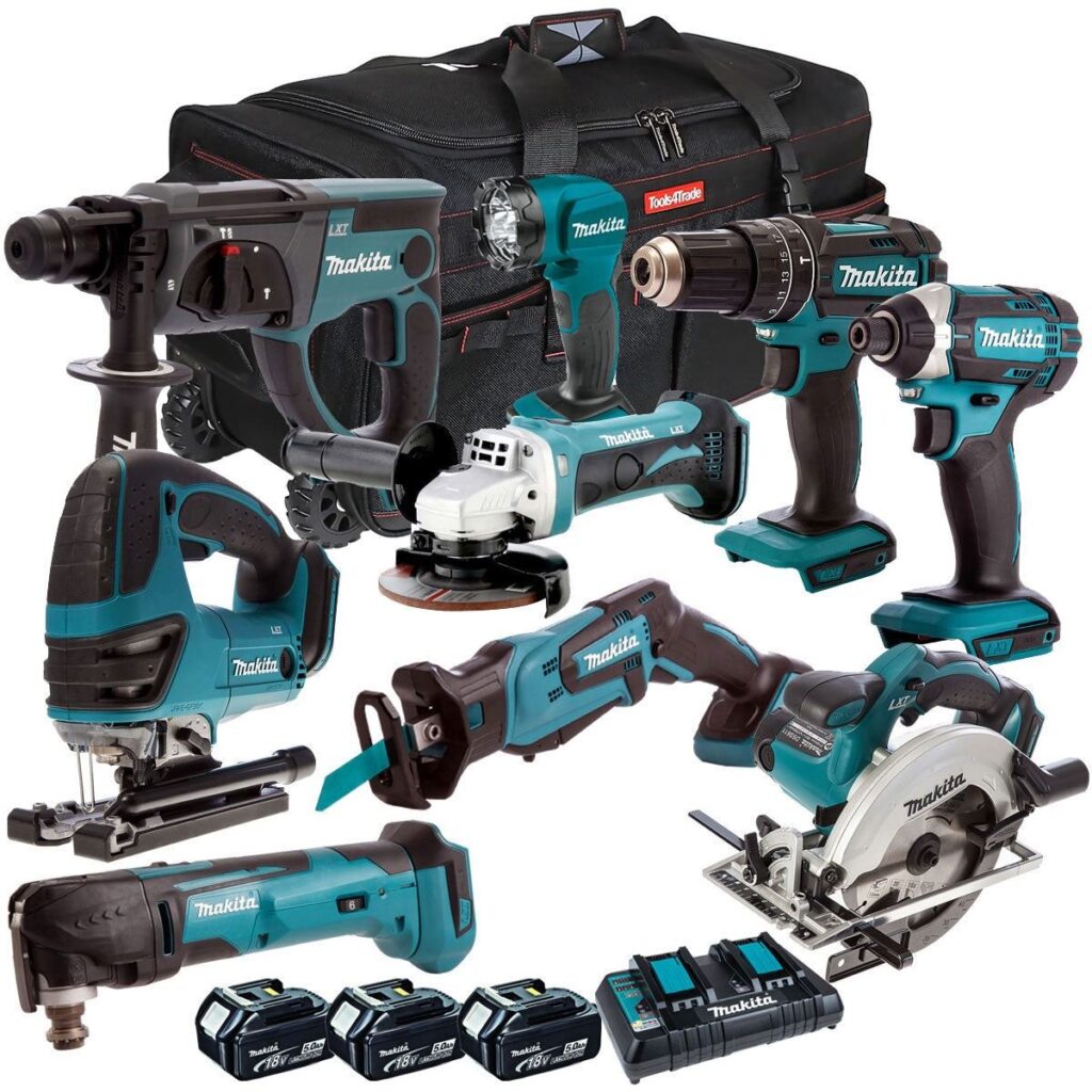 Makita T4TKIT-196 18V 9-Piece Cordless Combo Kit – 3 x 5.0Ah Batteries & Charger