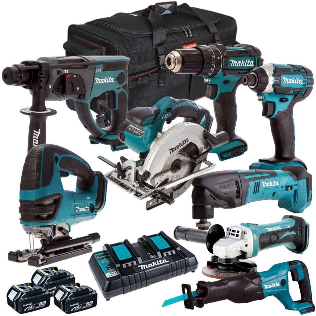 Makita T4TKIT-4344 18V 8-Piece Cordless Power Tool Kit – 3 x 5.0Ah Batteries & Charger